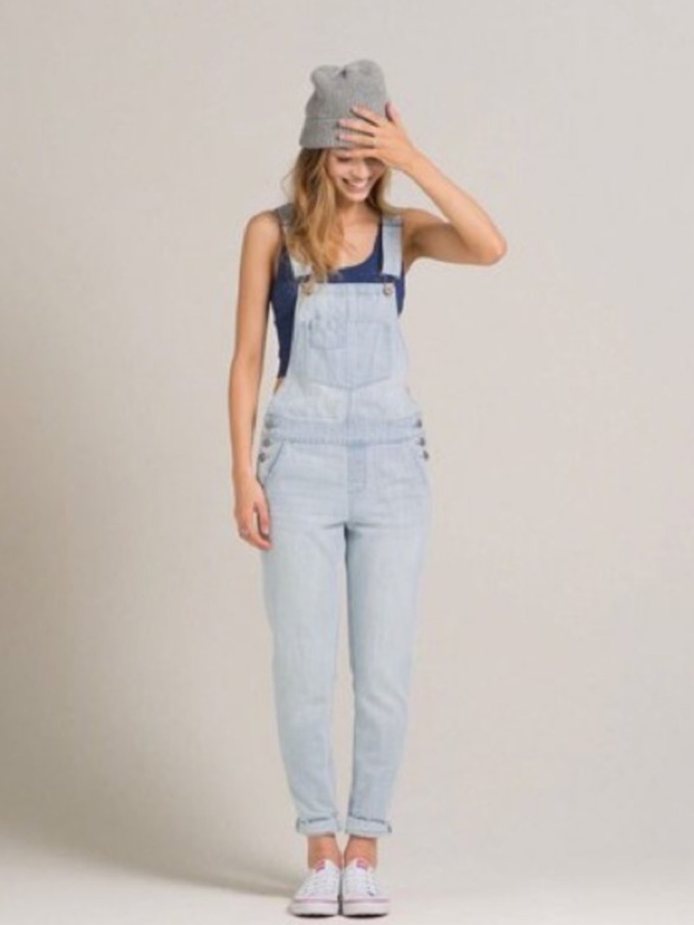 Hollister Skinny Light Wash Overalls Medium